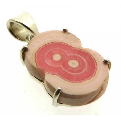 Rhodochrosite Gemstone Sterling Silver Pendant 14